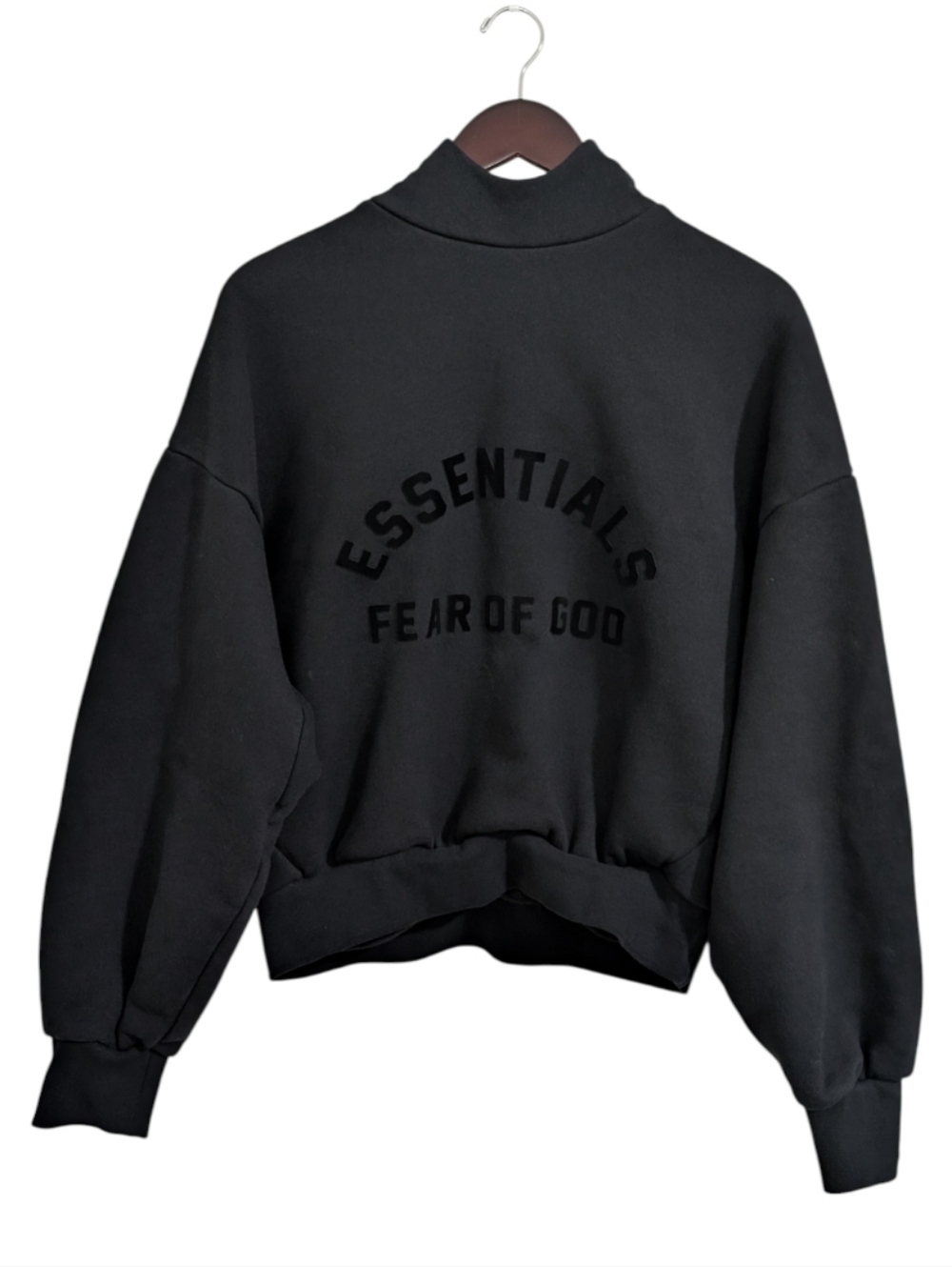 Fear of God Essentials 3D Silicon Logo Hoodie Black XS Boxy